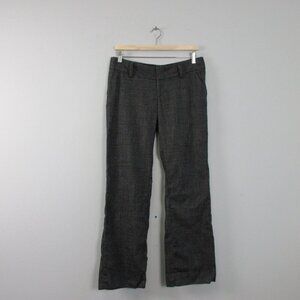 Alice Olivia Women's Wide Leg Trouser Pants 8 Black Houndstooth Vtg Wool 312